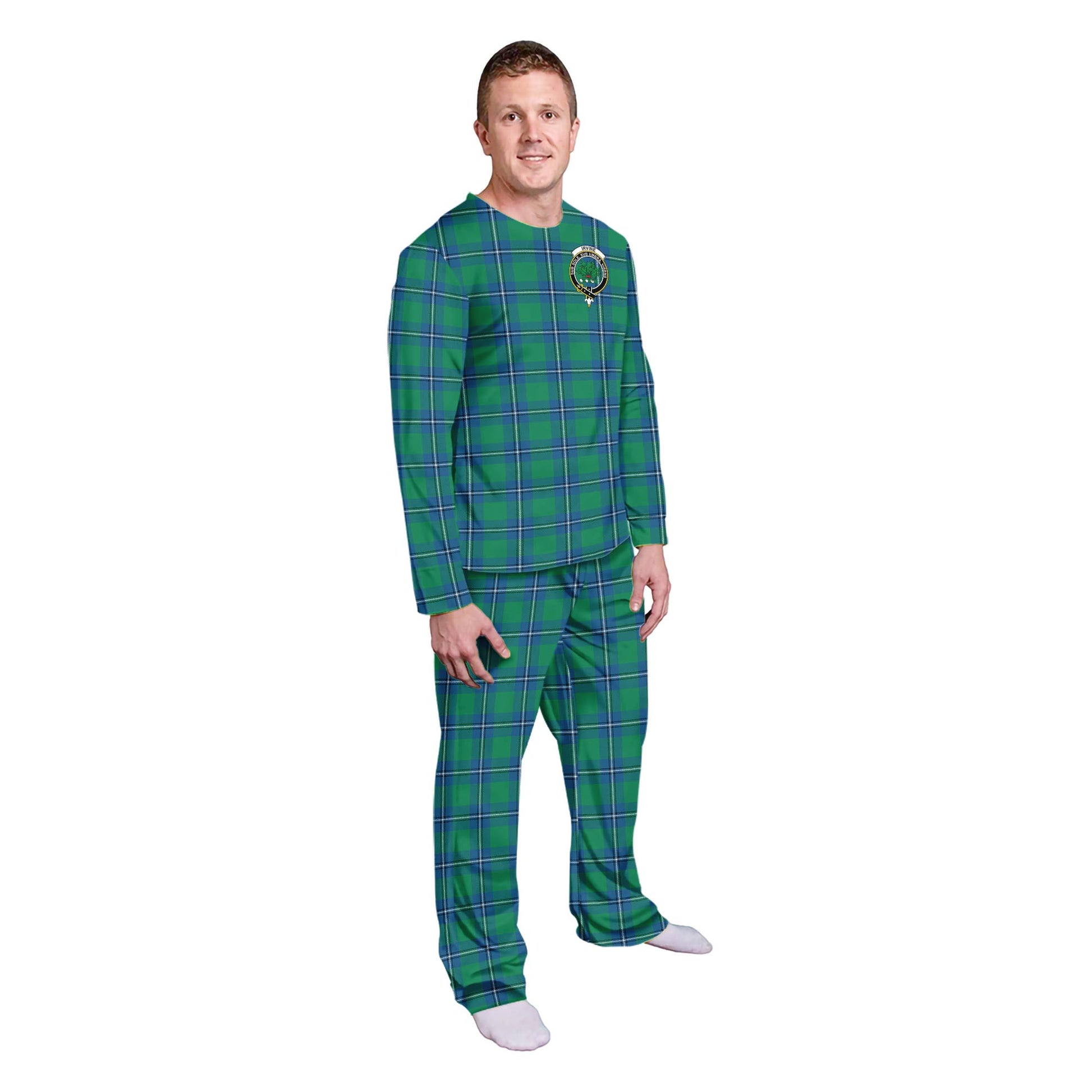 Irvine Tartan Pajamas Family Set with Family Crest - Tartan Vibes Clothing