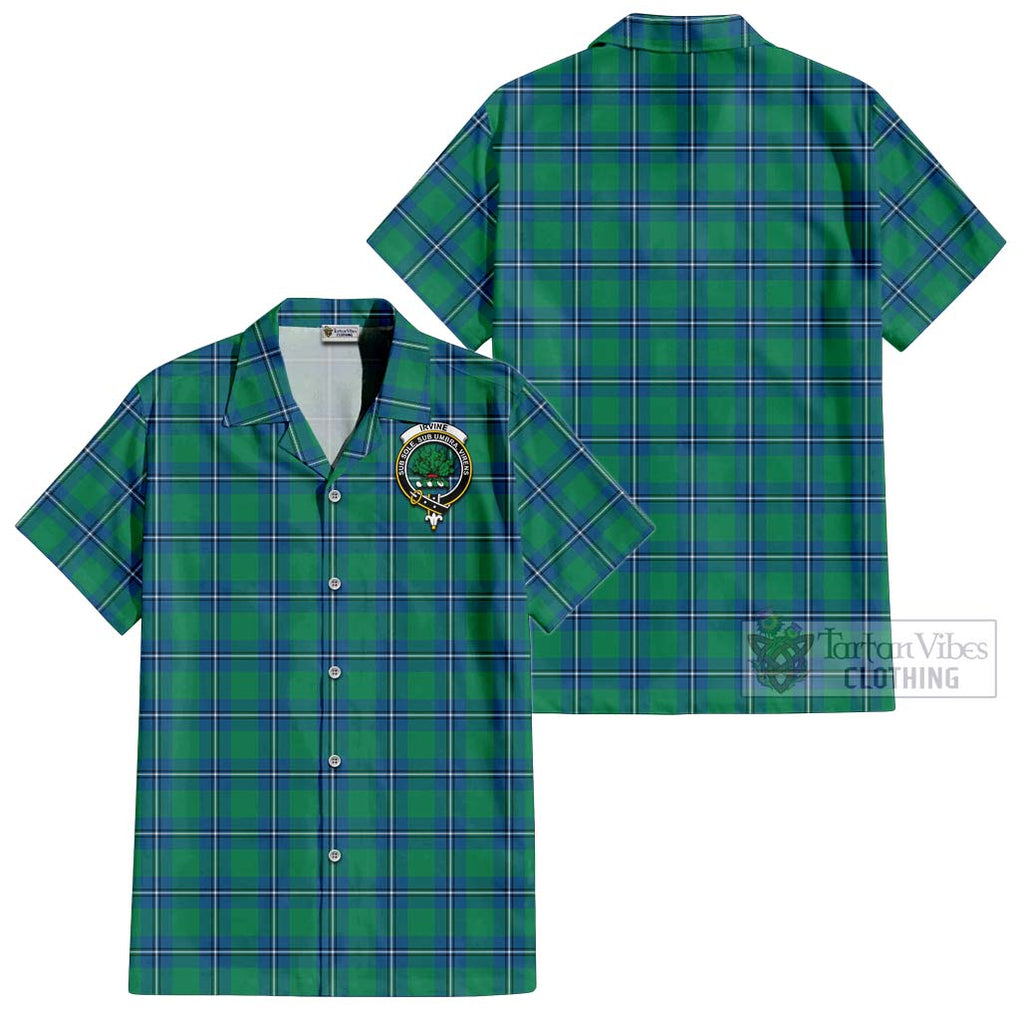 Irvine Tartan Cotton Hawaiian Shirt with Family Crest Kid - Tartan Vibes Clothing