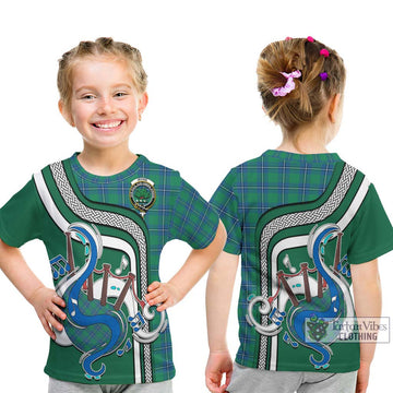 Irvine Tartan Kid T-Shirt with Epic Bagpipe Style