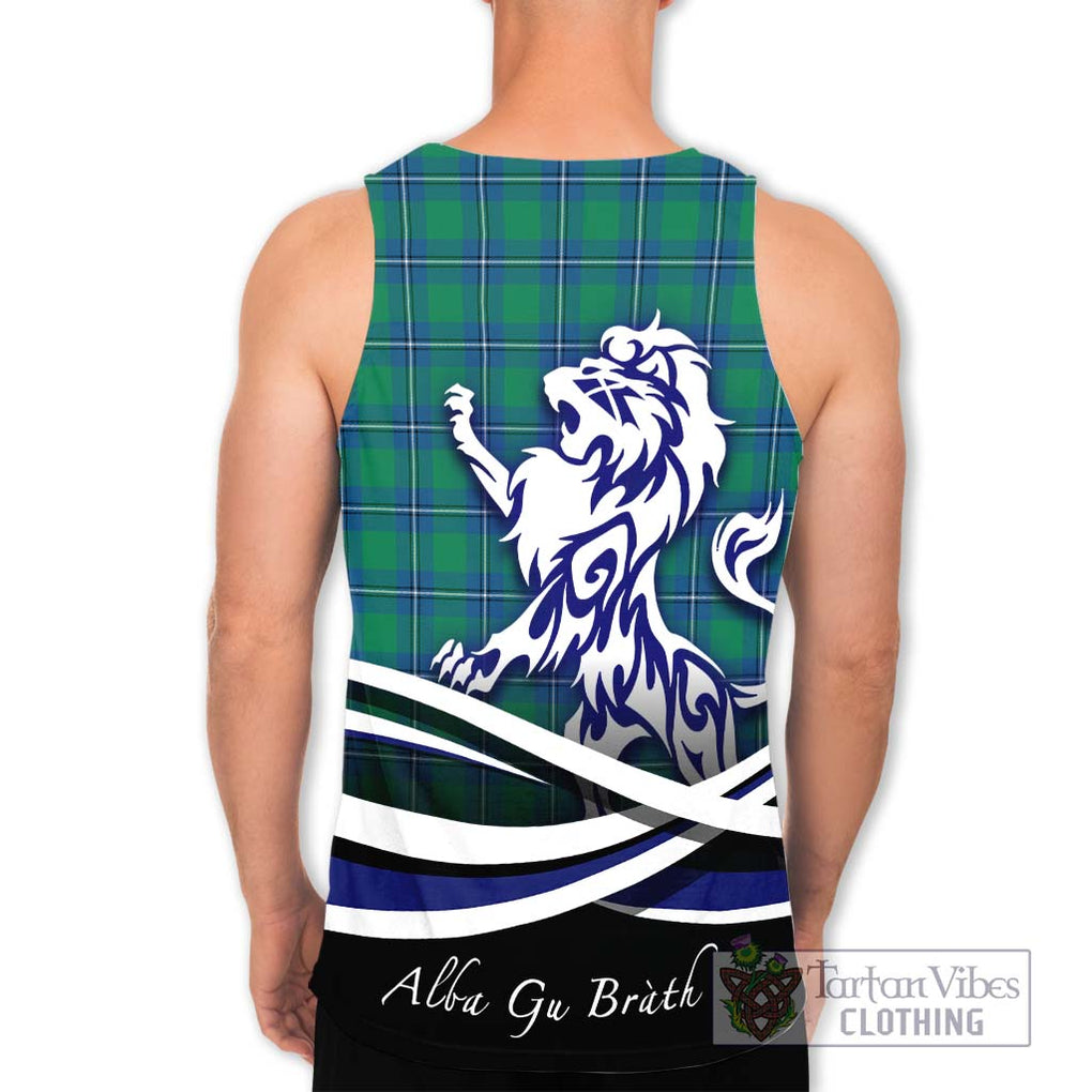 Irvine Tartan Men's Tank Top with Alba Gu Brath Regal Lion Emblem - Tartanvibesclothing Shop