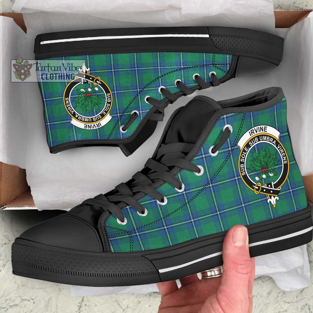 Tartan Vibes Clothing Irvine Ancient Tartan High Top Shoes with Family Crest