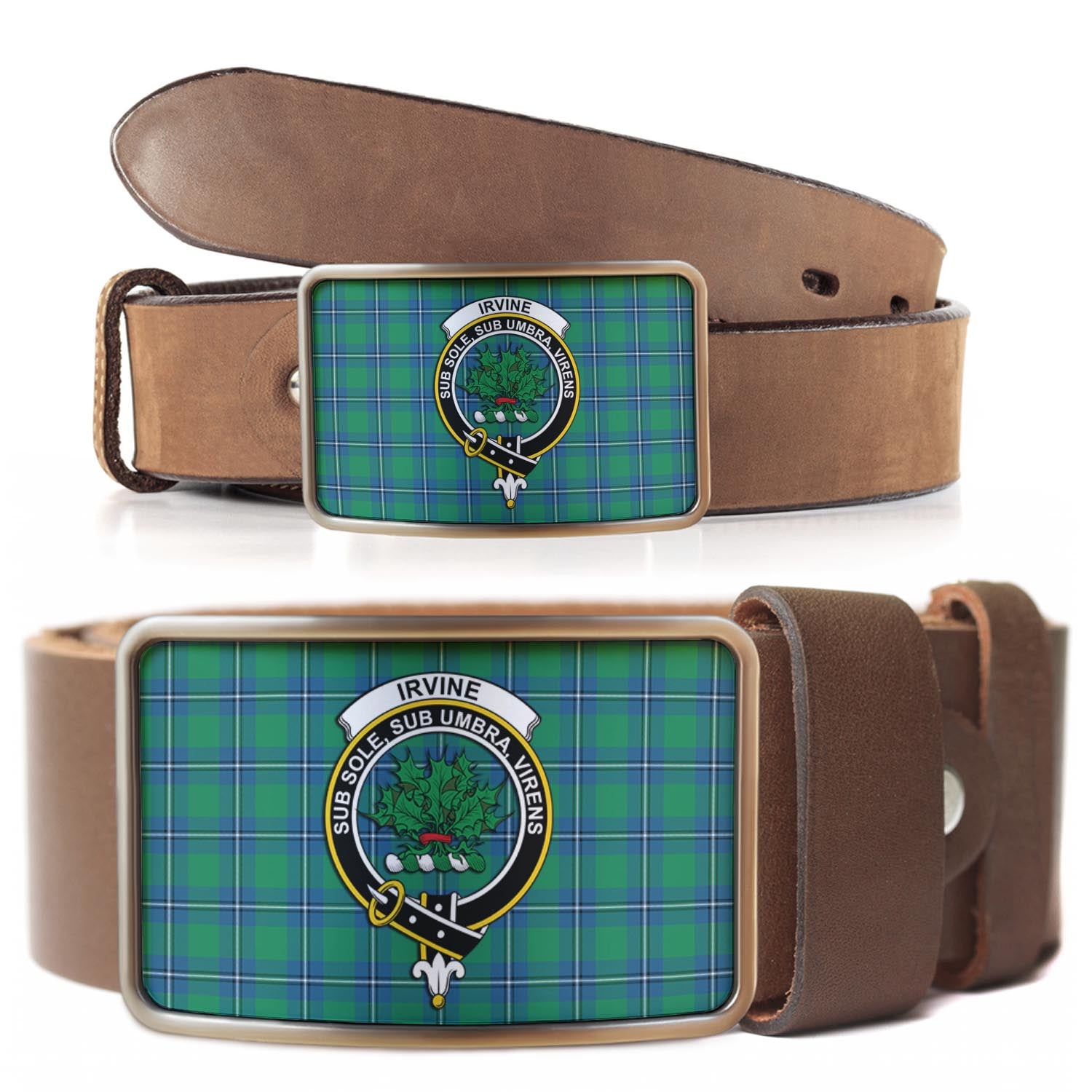 Irvine Tartan Belt Buckles with Family Crest - Tartan Vibes Clothing