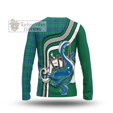 Irvine Tartan Long Sleeve T-Shirt with Epic Bagpipe Style