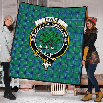 Irvine Tartan Quilt with Family Crest