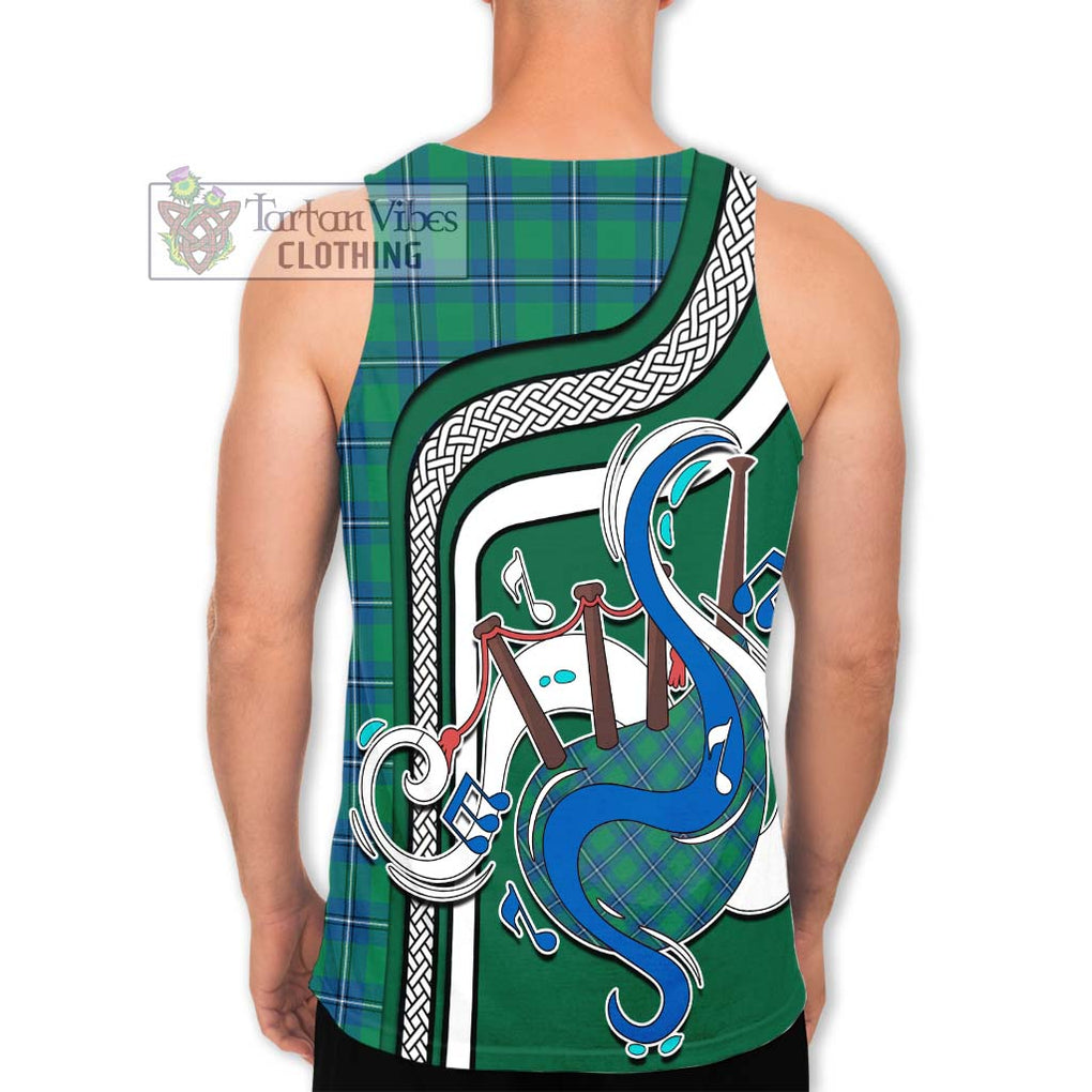 Irvine Tartan Men's Tank Top with Epic Bagpipe Style - Tartanvibesclothing Shop