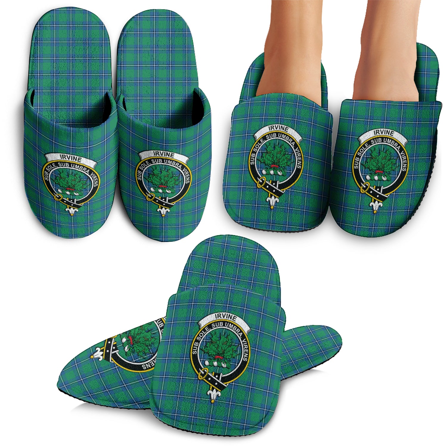 Irvine Ancient Tartan Home Slippers with Family Crest - Tartanvibesclothing