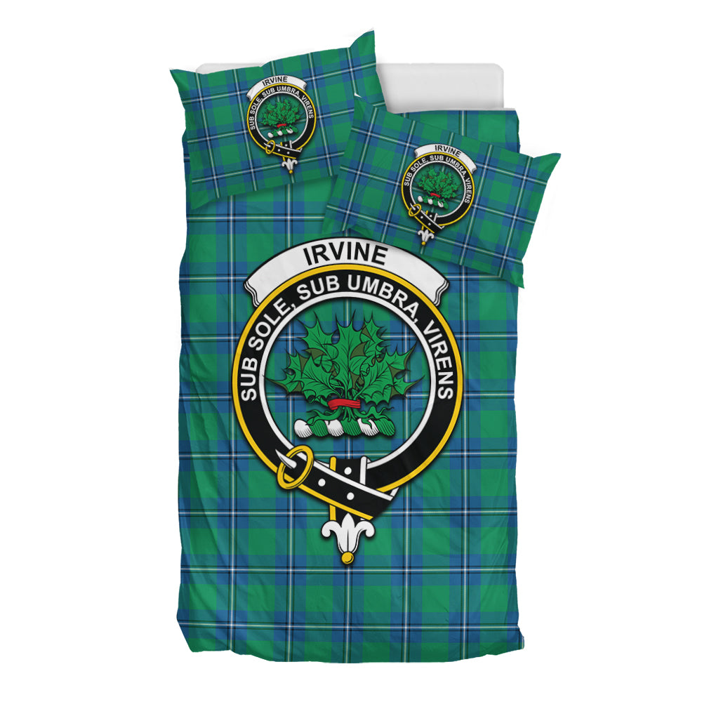 Irvine Tartan Bedding Set with Family Crest - Tartan Vibes Clothing