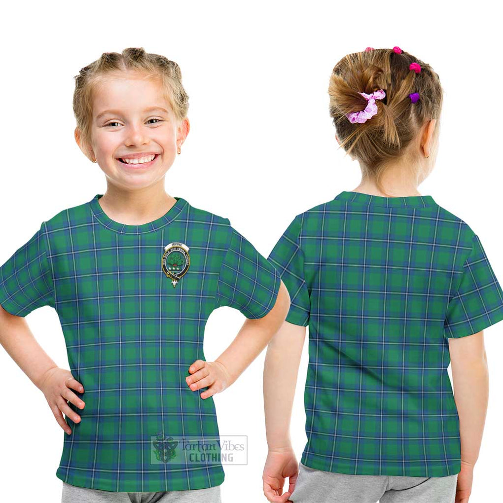 Irvine Tartan Kid T-Shirt with Family Crest - Tartanvibesclothing Shop