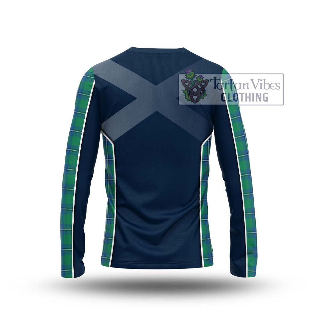 Irvine Tartan Long Sleeve T-Shirt with Family Crest and Lion Rampant Vibes Sport Style - Tartan Vibes Clothing