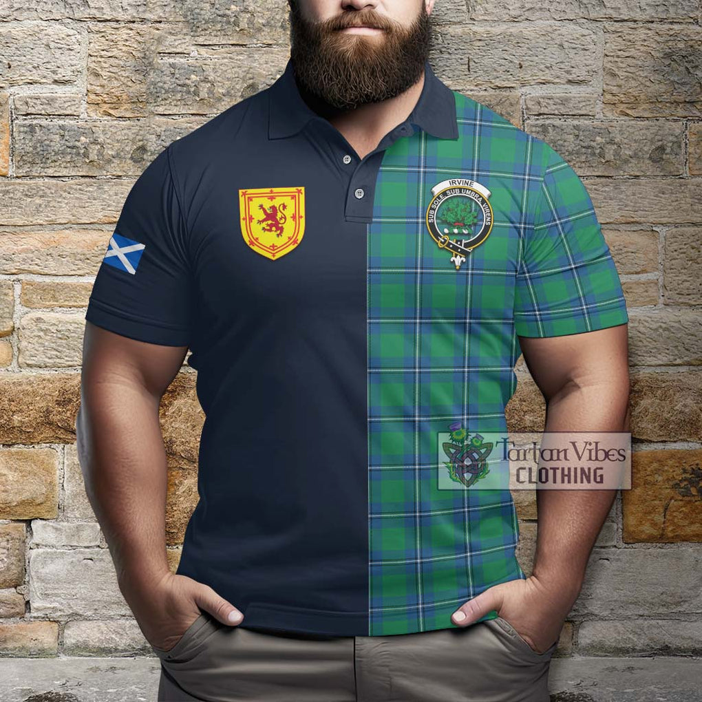 Tartan Vibes Clothing Irvine Ancient Tartan Polo Shirt with Scottish Lion Royal Arm Half Style