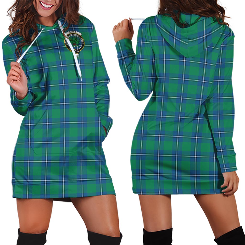 Irvine Tartan Hoodie Dress with Family Crest - Tartan Vibes Clothing