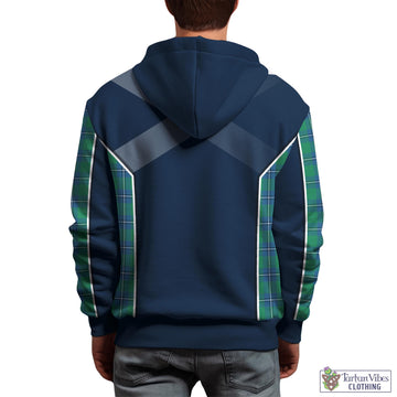 Irvine Tartan Hoodie with Family Crest and Lion Rampant Vibes Sport Style