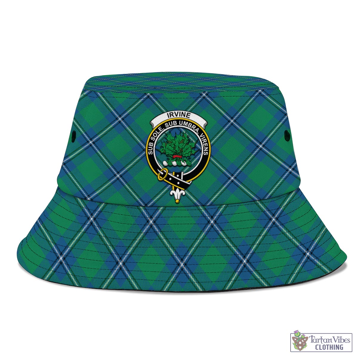 Tartan Vibes Clothing Irvine Ancient Tartan Bucket Hat with Family Crest