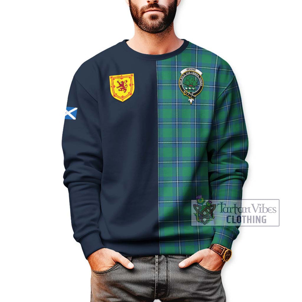 Tartan Vibes Clothing Irvine Ancient Tartan Sweatshirt with Scottish Lion Royal Arm Half Style