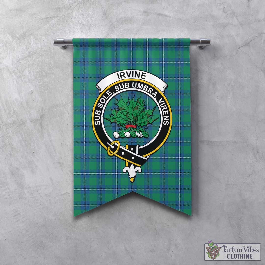 Tartan Vibes Clothing Irvine Ancient Tartan Gonfalon, Tartan Banner with Family Crest