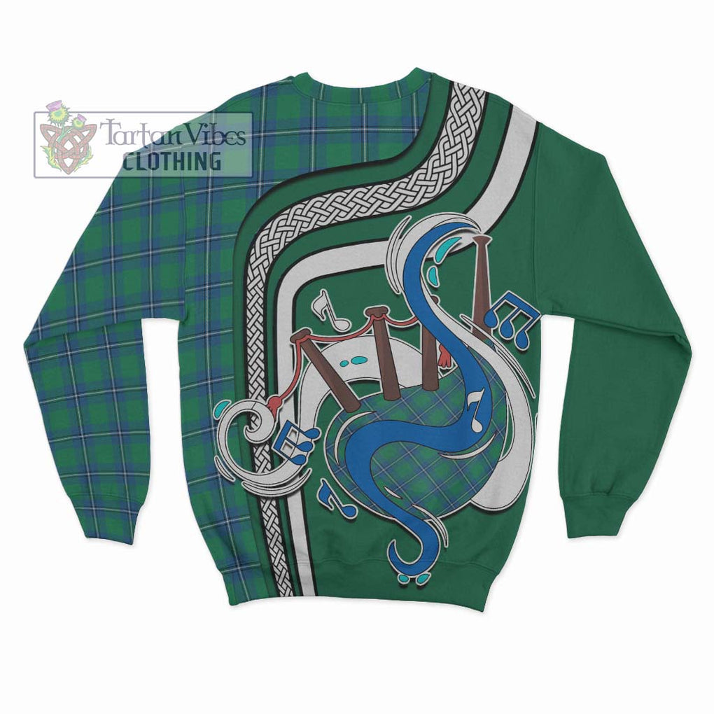 Tartan Vibes Clothing Irvine Ancient Tartan Sweatshirt with Epic Bagpipe Style