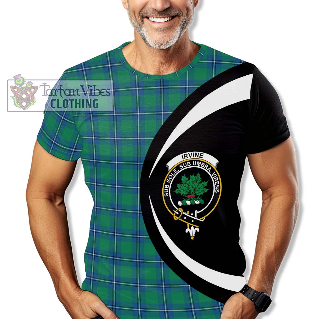 Tartan Vibes Clothing Irvine Ancient Tartan T-Shirt with Family Crest Circle Style