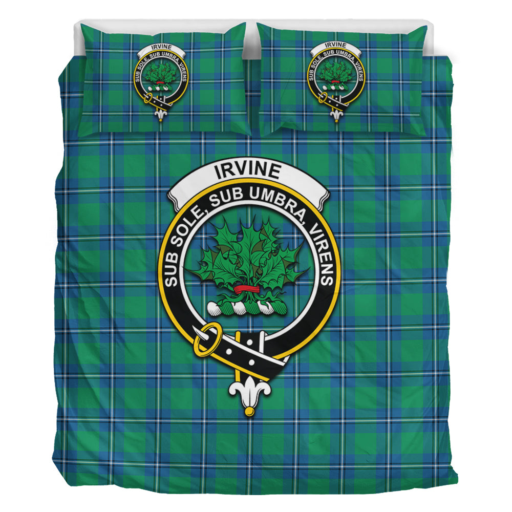 Irvine Tartan Bedding Set with Family Crest - Tartan Vibes Clothing