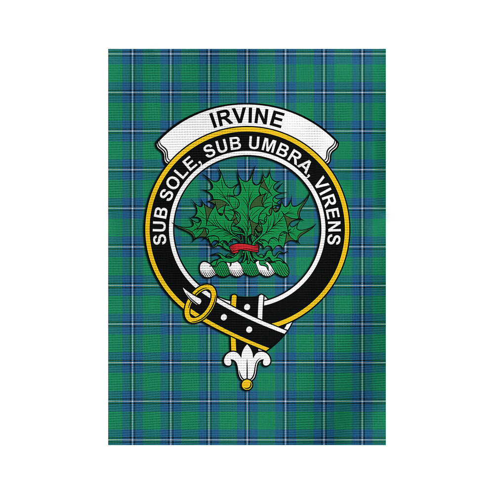 irvine-ancient-tartan-flag-with-family-crest