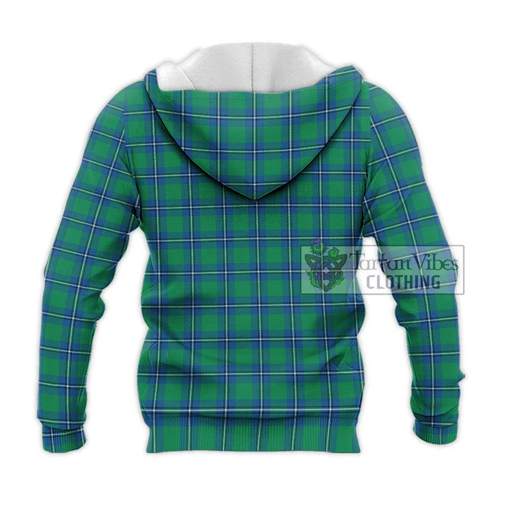 Irvine Tartan Knitted Hoodie with Family Crest DNA In Me Style - Tartanvibesclothing Shop