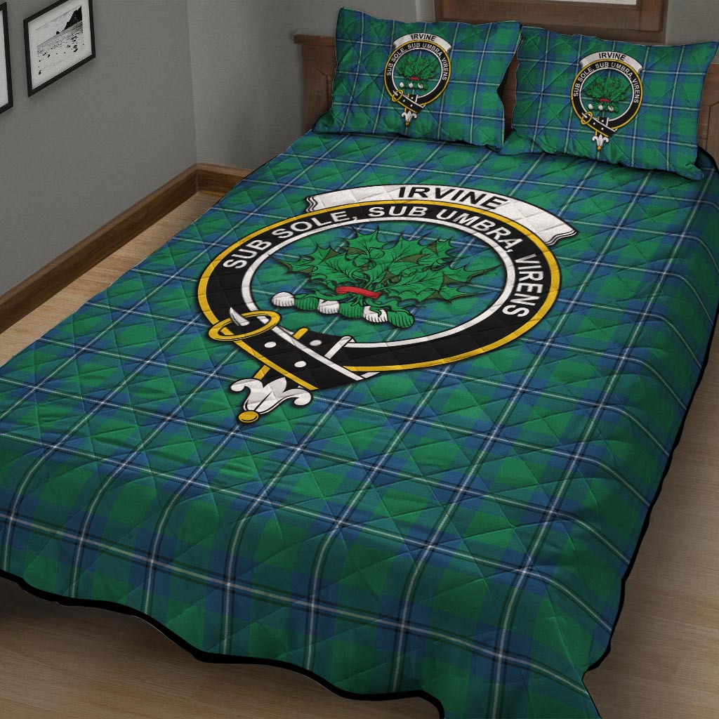 Irvine Tartan Quilt Bed Set with Family Crest - Tartan Vibes Clothing