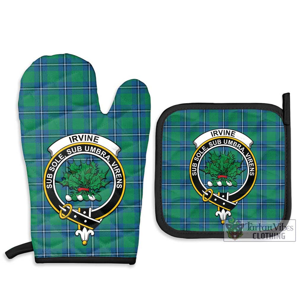 Irvine Tartan Combo Oven Mitt & Pot-Holder with Family Crest - Tartan Vibes Clothing