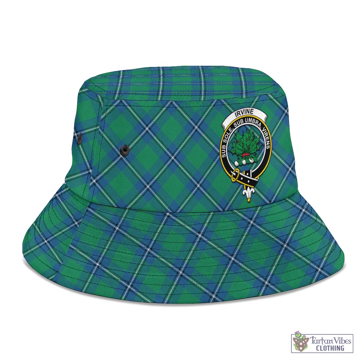 Tartan Vibes Clothing Irvine Ancient Tartan Bucket Hat with Family Crest