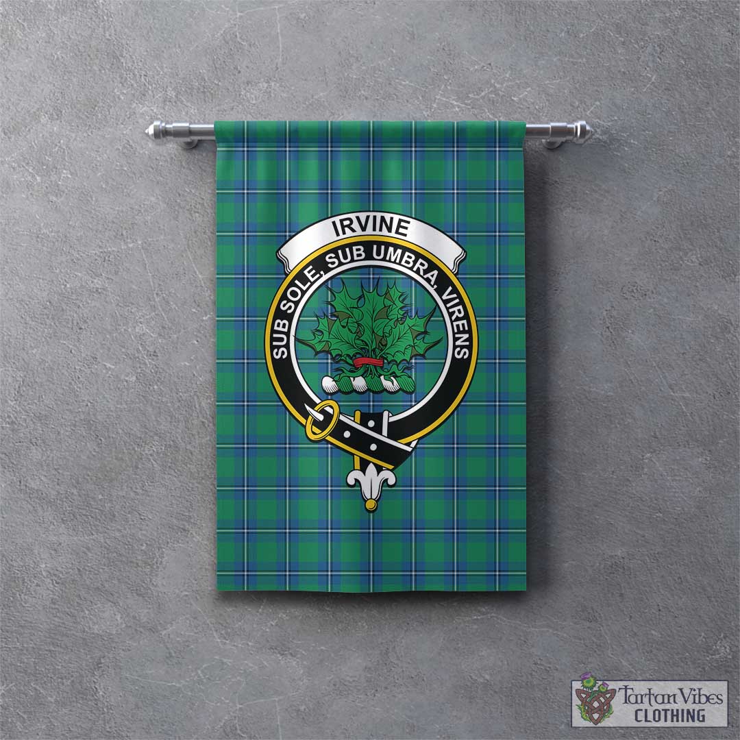 Tartan Vibes Clothing Irvine Ancient Tartan Gonfalon, Tartan Banner with Family Crest