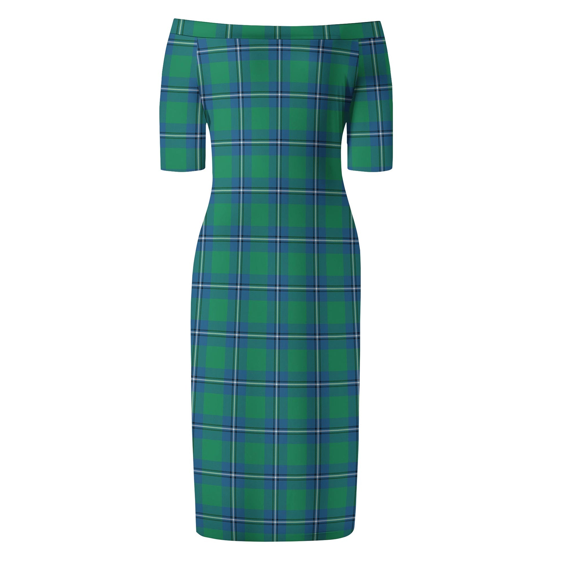 Irvine Ancient Tartan Off Shoulder Lady Dress - Tartanvibesclothing