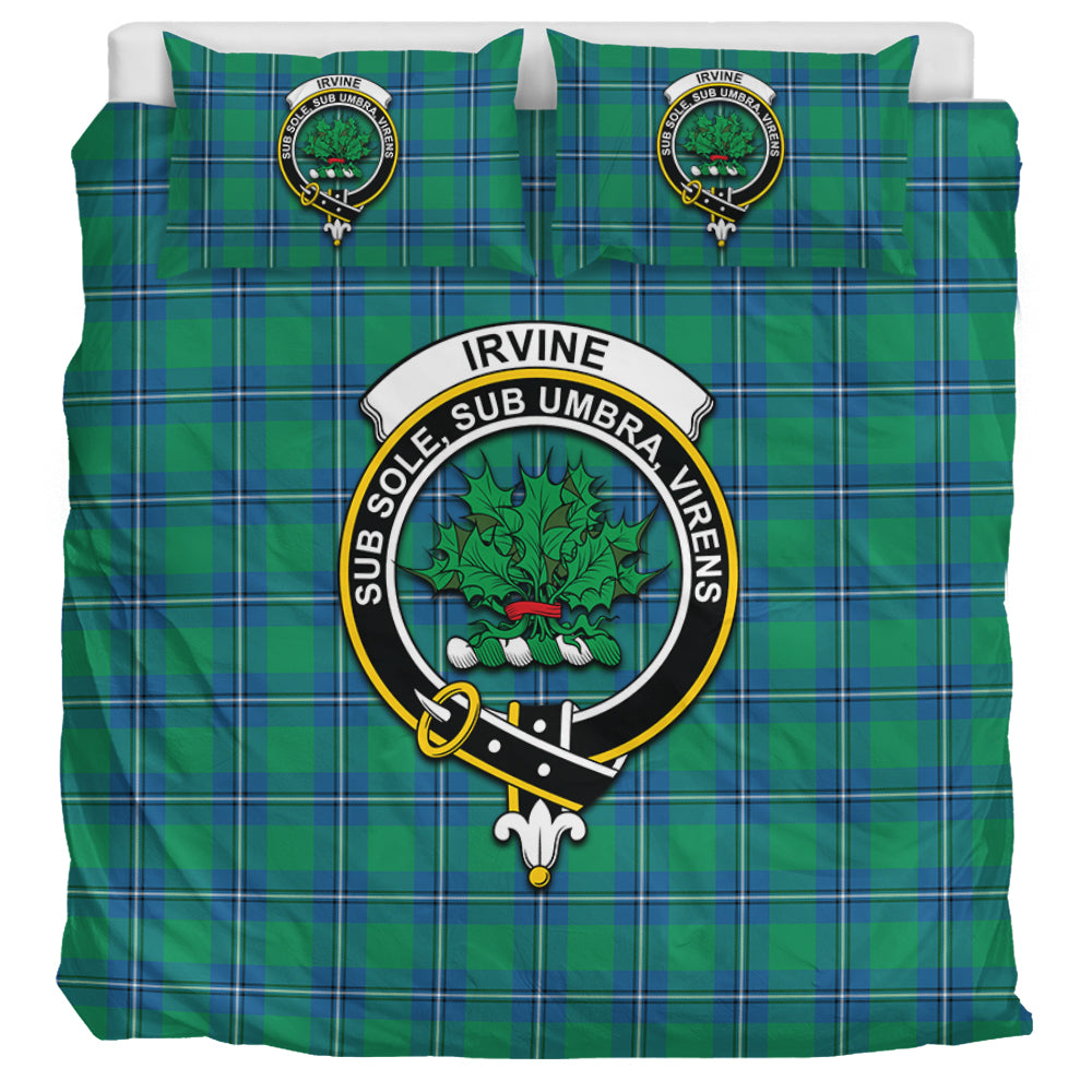 Irvine Tartan Bedding Set with Family Crest UK Bedding Set UK Super King 104*94 inch - Tartan Vibes Clothing