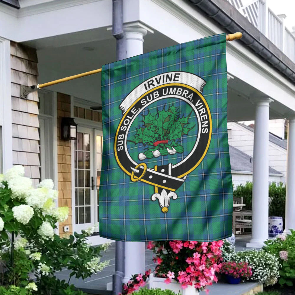 irvine-ancient-tartan-flag-with-family-crest