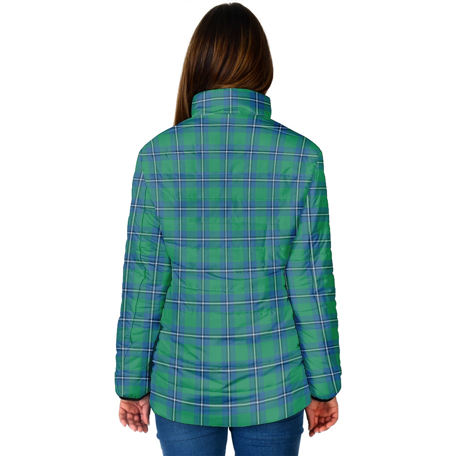 Irvine Tartan Padded Jacket with Family Crest - Tartan Vibes Clothing