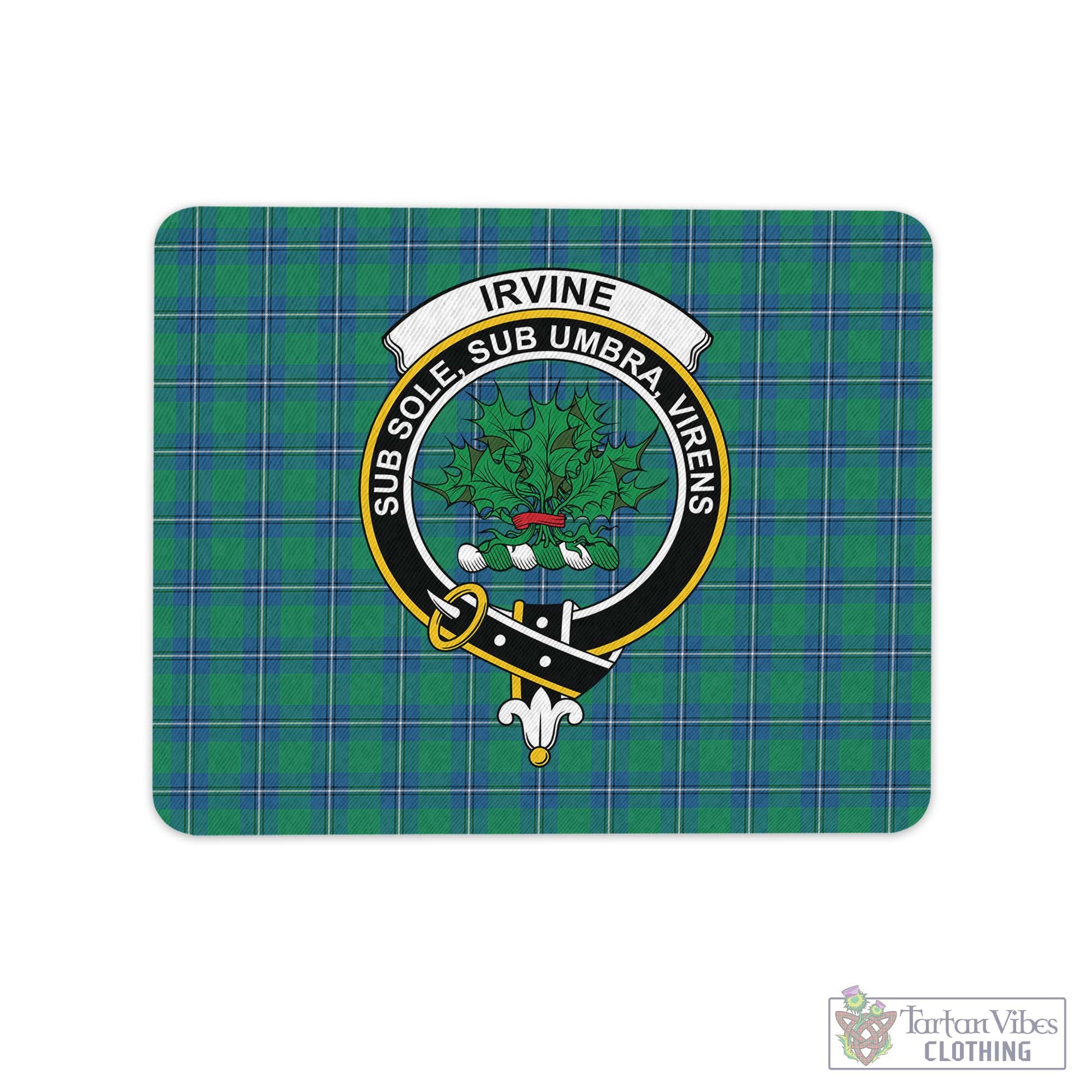 Tartan Vibes Clothing Irvine Ancient Tartan Mouse Pad with Family Crest