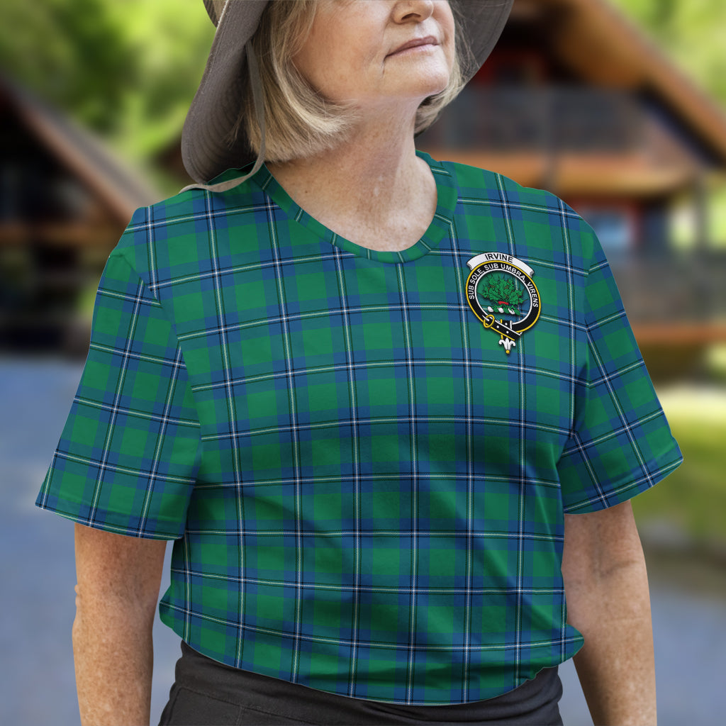 Irvine Tartan T-Shirt with Family Crest - Tartan Vibes Clothing