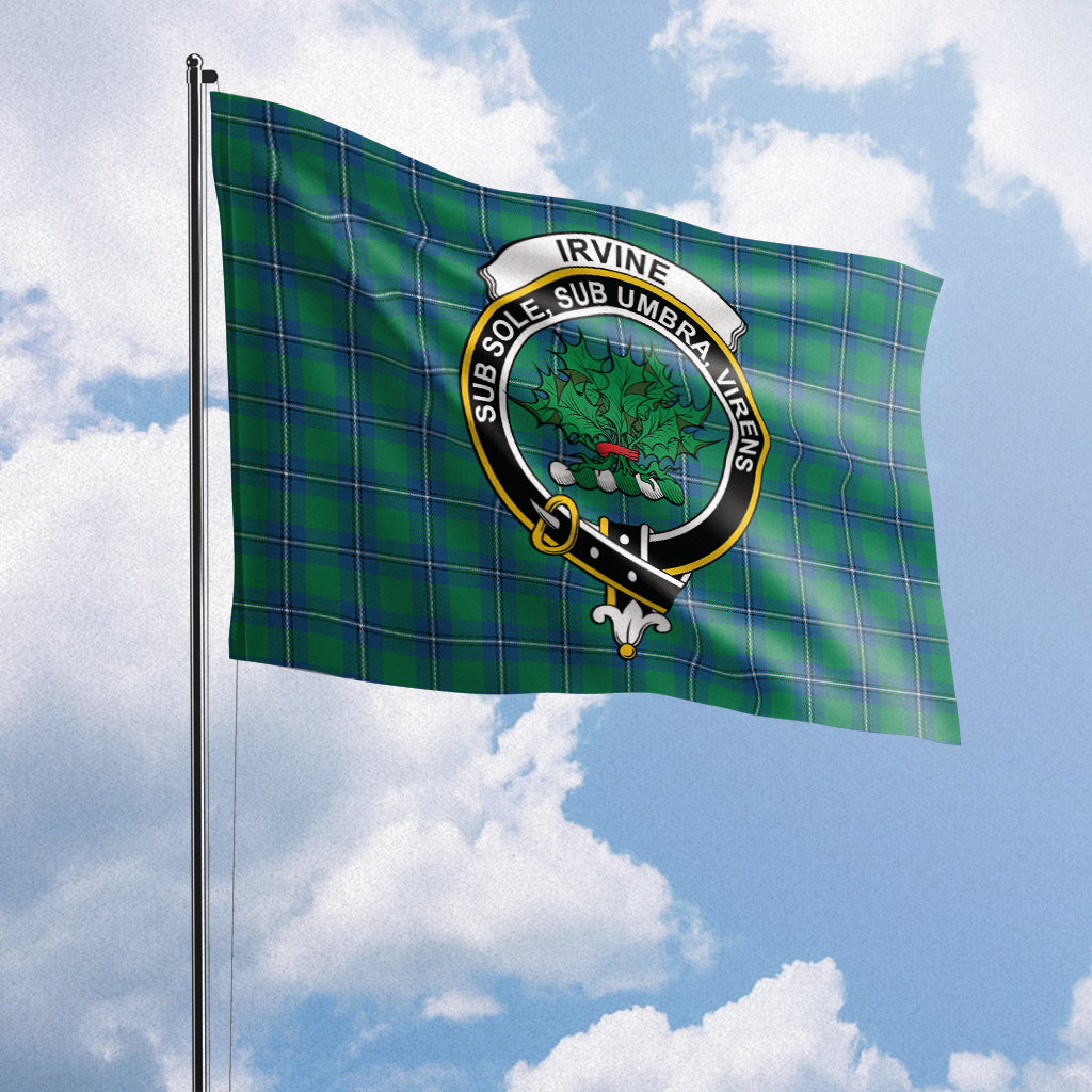 Irvine Tartan Flag with Family Crest House Flag (Horizontal) - Tartan Vibes Clothing