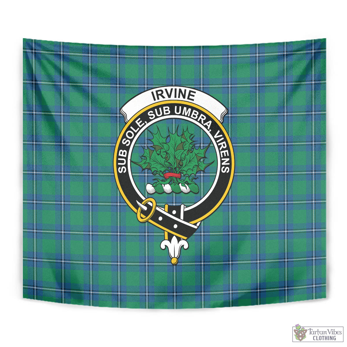 Tartan Vibes Clothing Irvine Ancient Tartan Tapestry Wall Hanging and Home Decor for Room with Family Crest