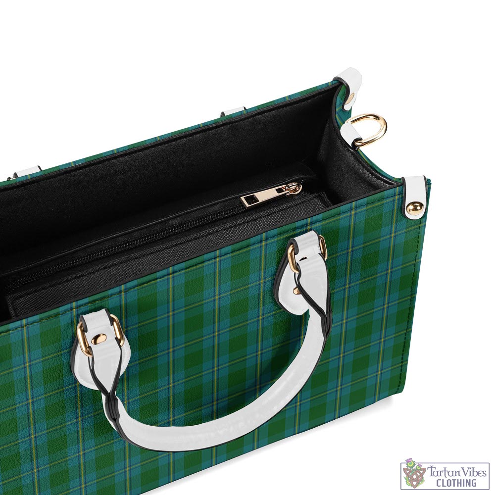 Tartan Vibes Clothing Irvine of Bonshaw Tartan Luxury Leather Handbags