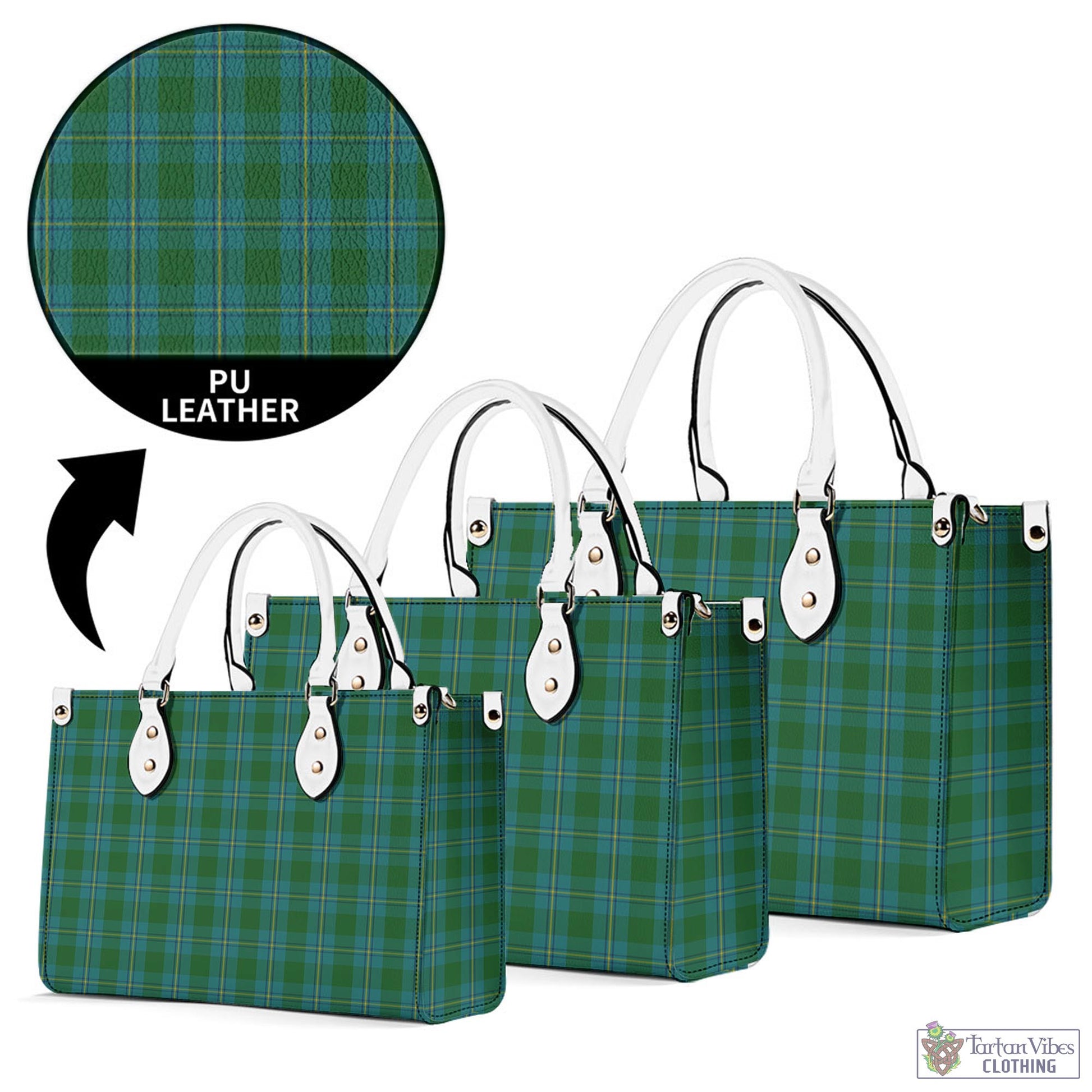 Tartan Vibes Clothing Irvine of Bonshaw Tartan Luxury Leather Handbags