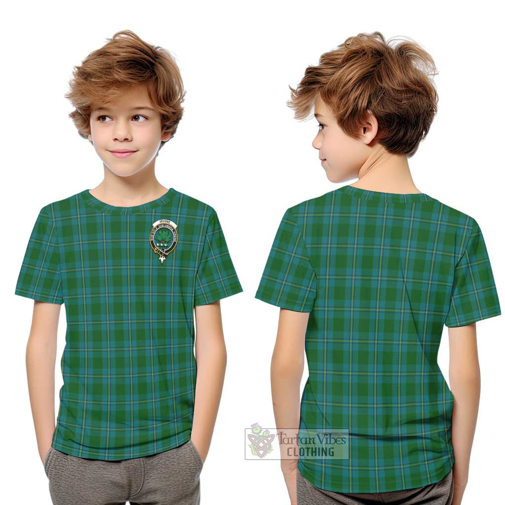 Irvine of Bonshaw Tartan Kid T-Shirt with Family Crest Youth XL Size14 - Tartanvibesclothing Shop