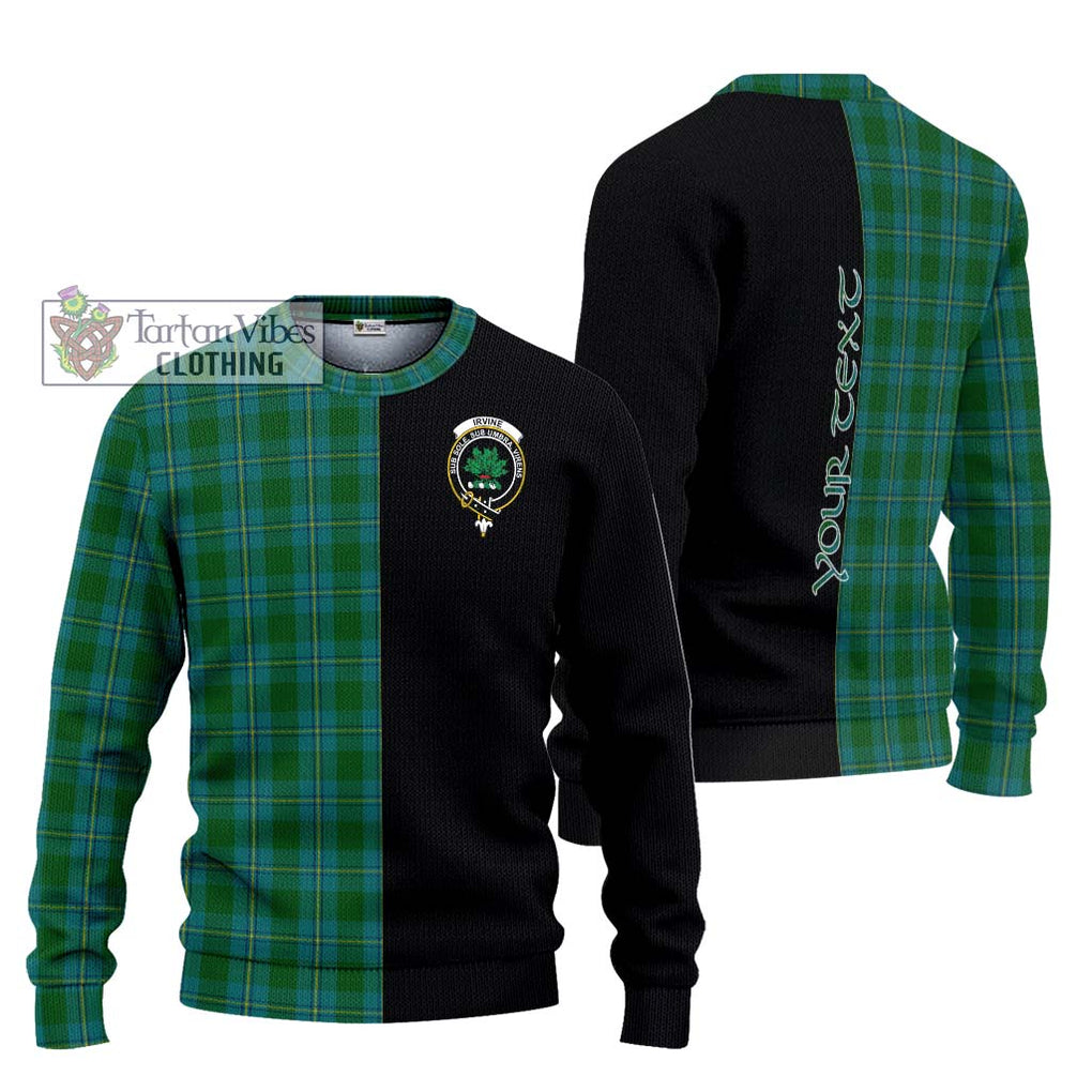 Irvine of Bonshaw Tartan Knitted Sweater with Family Crest and Half Of Me Style Unisex - Tartanvibesclothing Shop