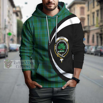 Irvine of Bonshaw Tartan Hoodie with Family Crest Circle Style