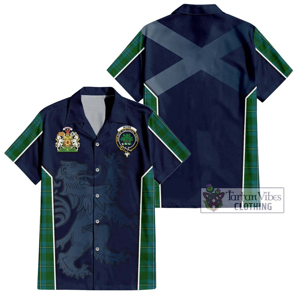 Irvine of Bonshaw Tartan Short Sleeve Button Shirt with Family Crest and Lion Rampant Vibes Sport Style Kid - Tartan Vibes Clothing