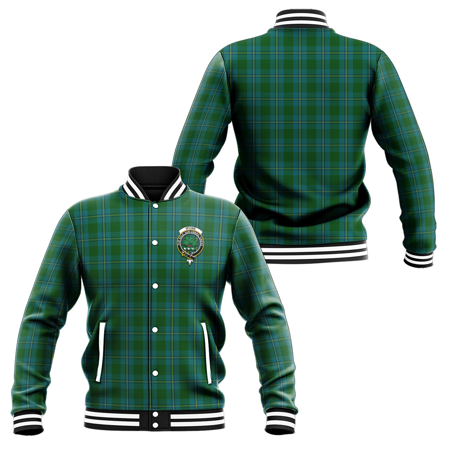 Irvine of Bonshaw Tartan Baseball Jacket with Family Crest Unisex - Tartan Vibes Clothing