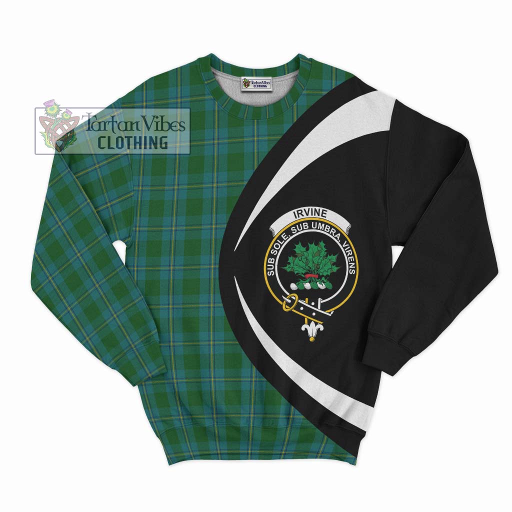 Irvine of Bonshaw Tartan Sweatshirt with Family Crest Circle Style Unisex - Tartan Vibes Clothing