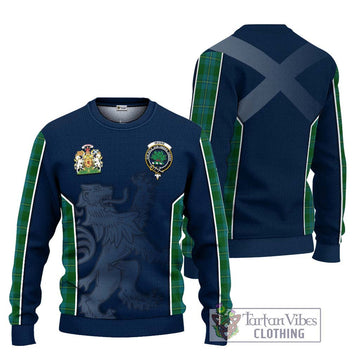 Irvine of Bonshaw Tartan Ugly Sweater with Family Crest and Lion Rampant Vibes Sport Style