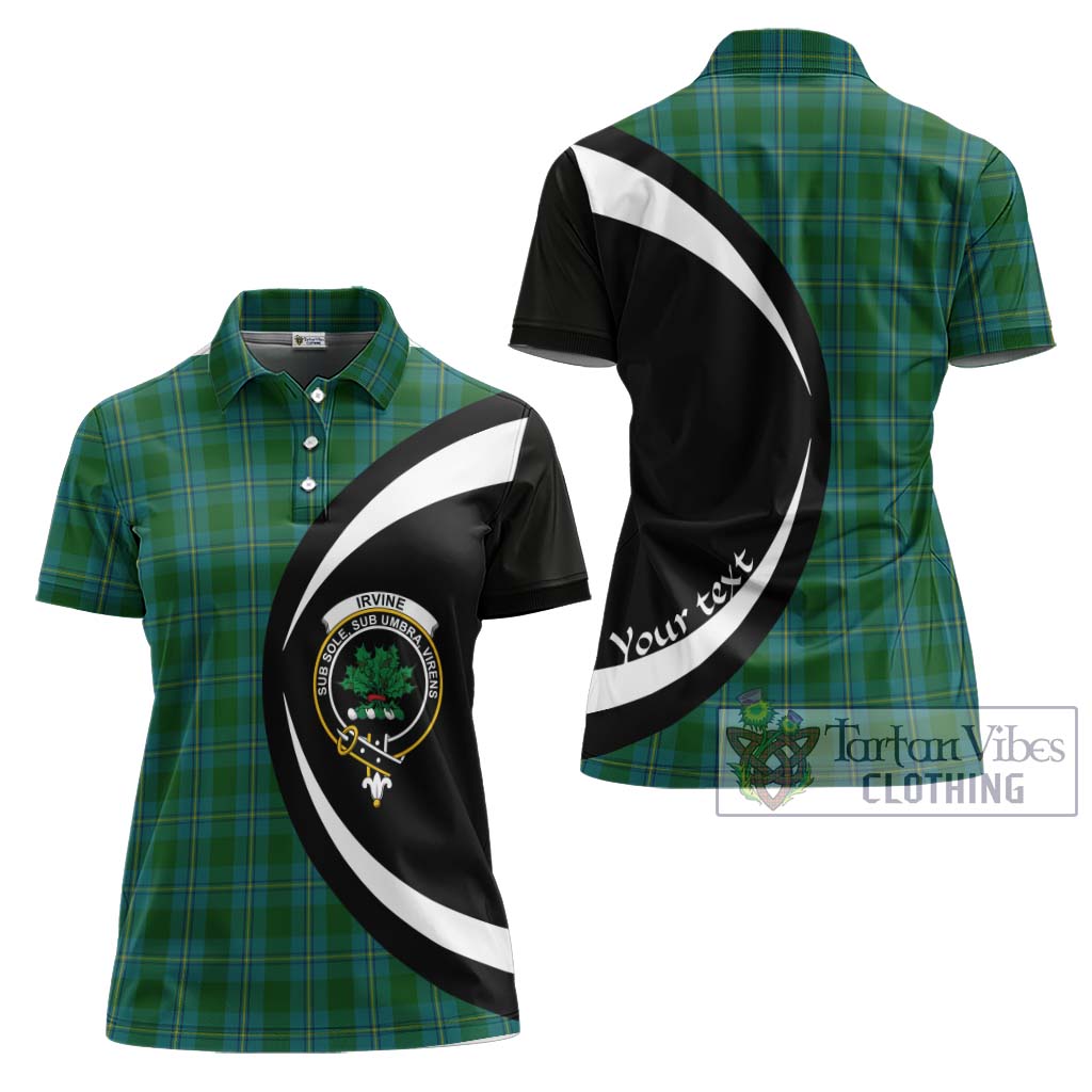 Irvine of Bonshaw Tartan Women's Polo Shirt with Family Crest Circle Style Women - Tartan Vibes Clothing