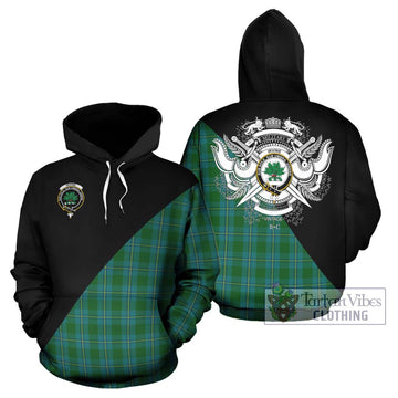 Irvine of Bonshaw Tartan Hoodie with Family Crest and Military Logo Style