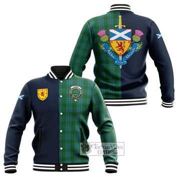 Irvine of Bonshaw Tartan Baseball Jacket Alba with Scottish Lion Royal Arm Half Style