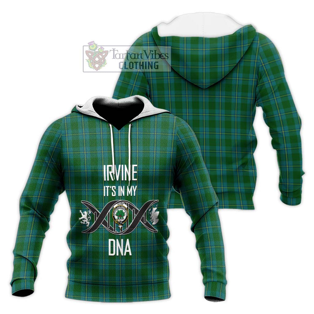 Irvine of Bonshaw Tartan Knitted Hoodie with Family Crest DNA In Me Style Unisex Knitted Pullover Hoodie - Tartanvibesclothing Shop