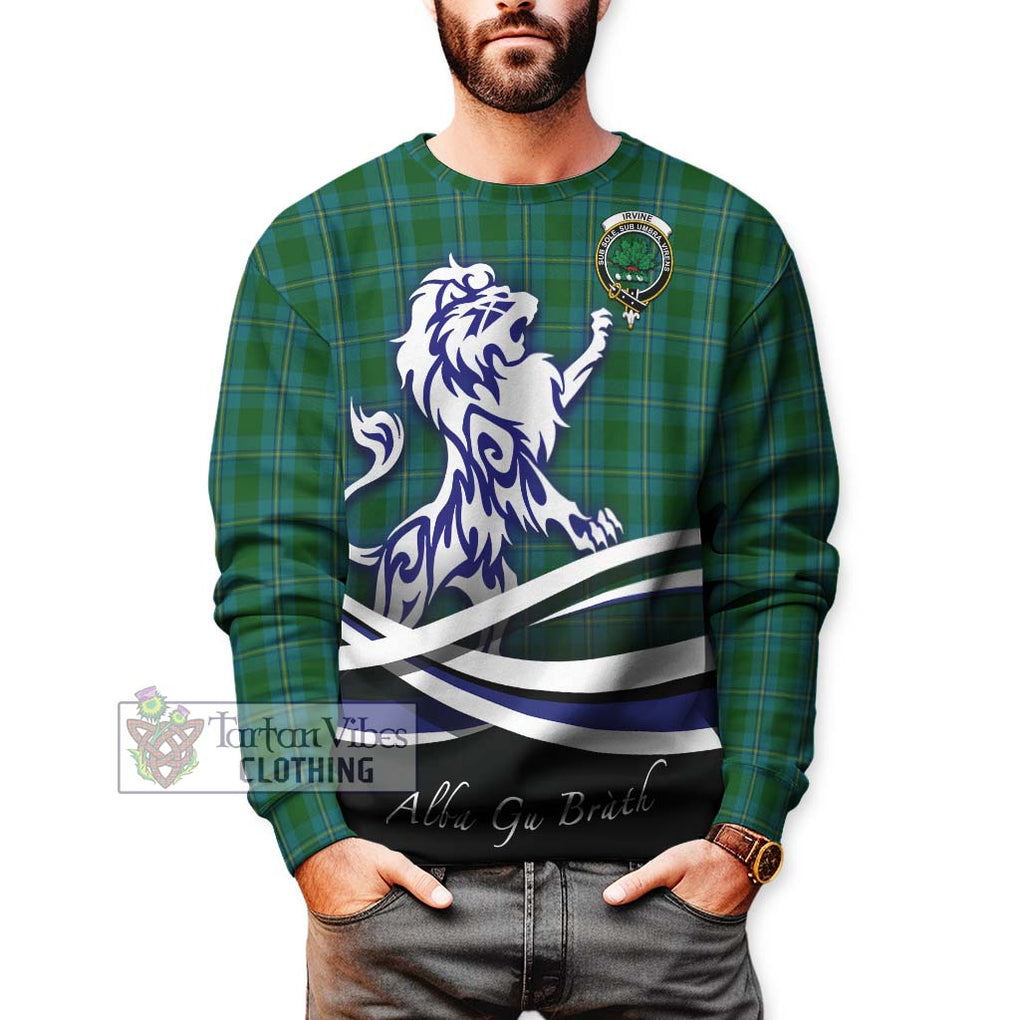 Irvine of Bonshaw Tartan Sweatshirt with Alba Gu Brath Regal Lion Emblem Unisex - Tartanvibesclothing Shop